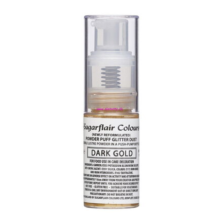 Sugarflair práškový Sprej  Glitter Dust - Dark Gold 10 g