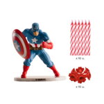 Plastová figúrka Captain America + 10ks sviečok