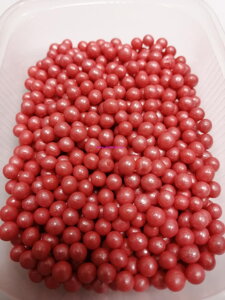 Cukrové guličky červené perleťové - 50g