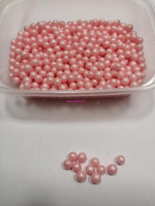 Cukrové guličky ružové perleťové 4mm 