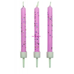 PME sviečky ružové s glitrami - 10ks / bal.