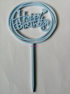Zápich Happy Birthday kruh - bl. modrý 
