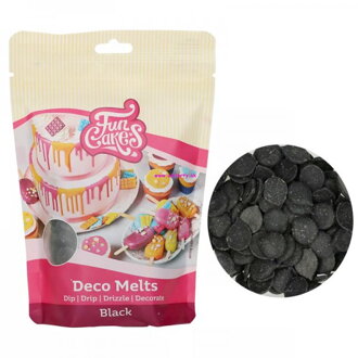 FunCakes  Deco Melts - farebná čokoláda čierna - black - 250g