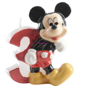 Sviečka Mickey + číslo 3