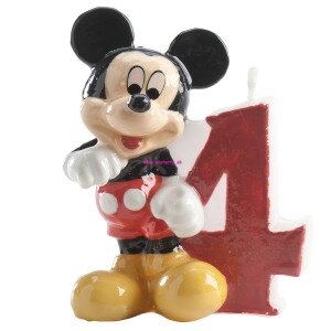 Sviečka Mickey + číslo 4