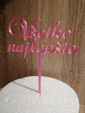 Zápich - Všetko najlepšie ( perleťovo ružový ) - LL