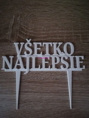Zápich Všetko najlepšie - biely