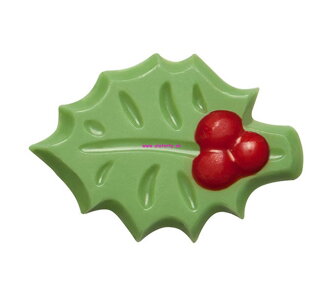 Čokoládová dekorácia- Holly leaf green - 15ks