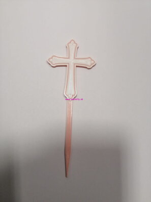 Zápich - krížik bielo / ružový 
