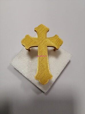 Zápich - krížik zlatý  na bok torty