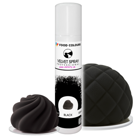 Čierny zamatový velvet sprej 100ml - Food Colours Velvet spray Black