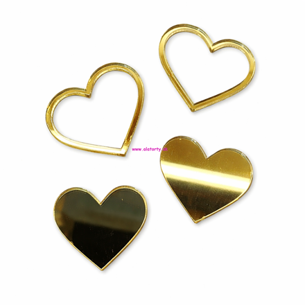 Akrylový zápich Zlaté srdiečka 4 kusy 