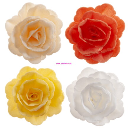 Oblátkové kvety mix 4 farieb  (126171) -15 ks