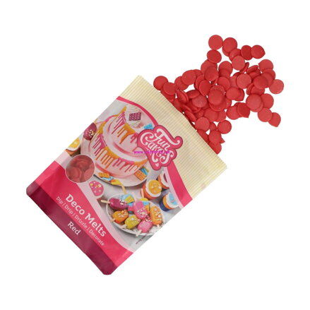 FunCakes -Deco Melts - farebná čokoláda - červená - Red - 250g