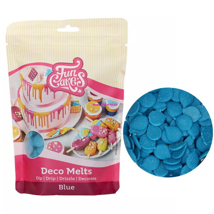 FunCakes - Deco Melts - farebná čokoláda - Modrá Blue  - 250g