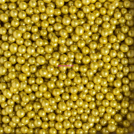 D. zlaté cukrové perly ⌀ 5 mm - 50g 