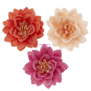  Lotusová  oblátková kvetina  - Mix  troch farieb  - 15ks