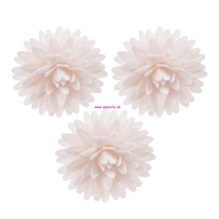 Biele oblátkové kvetinky -  12ks balenie