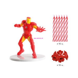 Plastová figúrka Iron Man + 10 sviečok