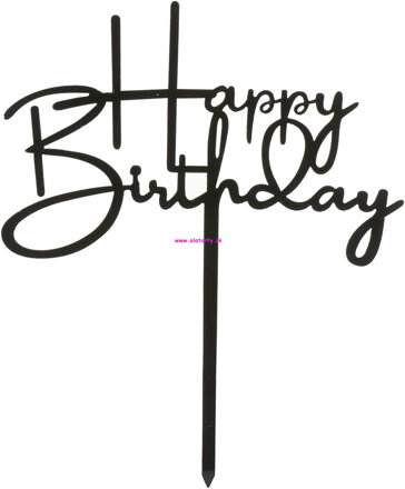 Zápich Happy Birthday- Čierny 