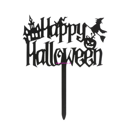 Zápich Happy Halloween čierny