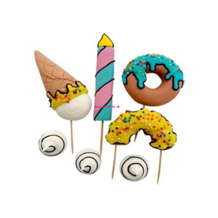 Cukrová dekorácia - Donut, zmrzlina, sviečka..