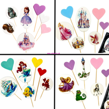 Cukrová dekorácia - Sofia, Ariel, Aurora, Rapunzel 2D