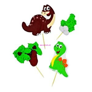 Cukrová dekorácia Dinosaurus Zelený a Hnedý 