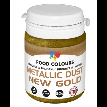 Jedlá prachová perleťová farba do airbrushe Food Colours - NEW GOLD - (20 g)