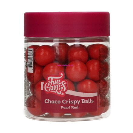 FunCakes Choco chrumkavé guličky – Pearl Red 130g