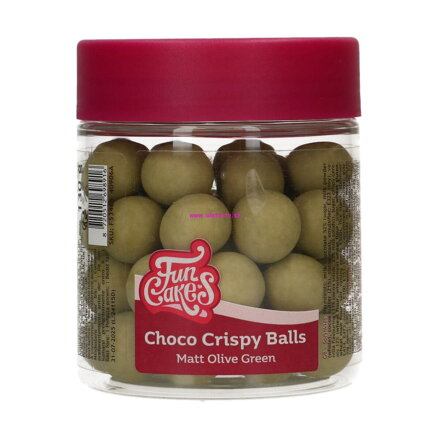FunCakes Choco chrumkavé guličky - Matt Olive Green 130g