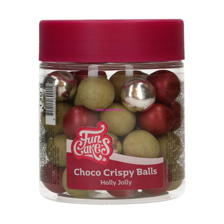 FunCakes Choco chrumkavé guličky - Holly Jolly 130 g