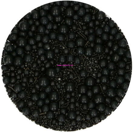 FC- cukrový posyp - Black 65g  (mix  guličiek a paličiek )