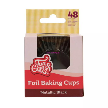 FunCakes Košíčky na pečenie – Metallic Black 48 ks