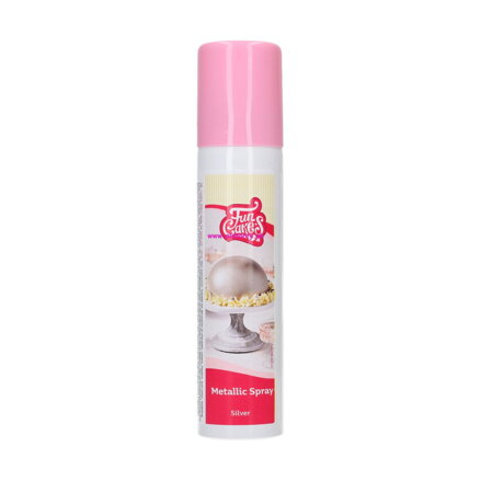 FunCakes Metalický  Sprej strieborný 100 ml 