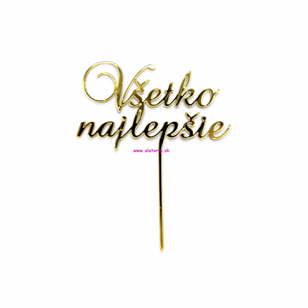 Zlatý zrkadlový zápich - Všetko najlepšie 