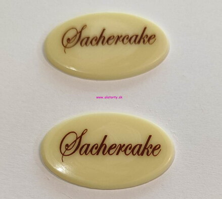 Čokoladová dekorácia Sachercake - biela - 20ks