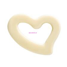 Čokoladová dekorácia Srdce biele - 10ks      (Art33702)