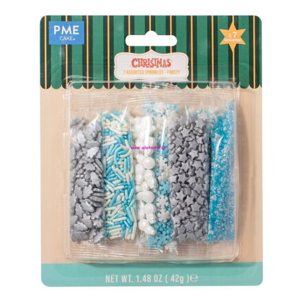 PME Balenie 7 rôznych vianočných posypov Frosty 42 g  PME Balenie 7 rôznych vianočných posypov Frosty 42 g