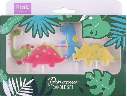 PME sviečky sada 4 dinosaurou 