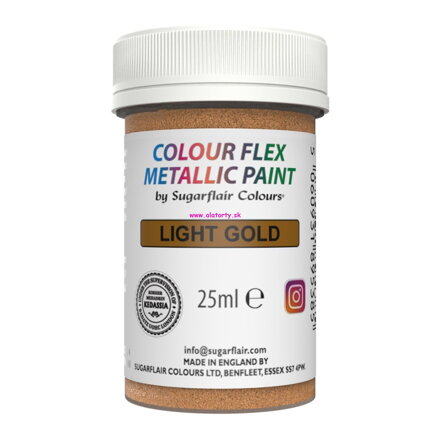 Sugarflair gelová farba Light gold 25 ml