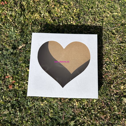 Biela krabička s okienkom srdce 20 x 20 x 3,5cm - 25ks