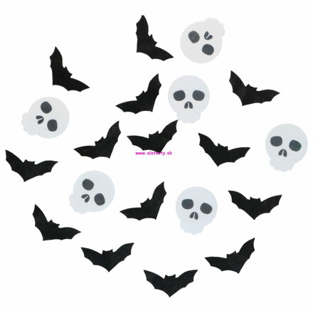 Wilton Jedlé Oblátkové Dekorácie Halloween Netopiere a Duchovia – Set 18 ks