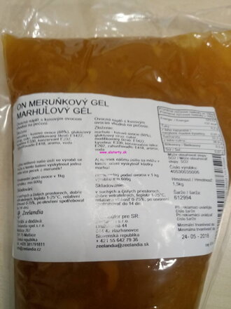 Ovocná náplň Marhuľový gél - 1 kg