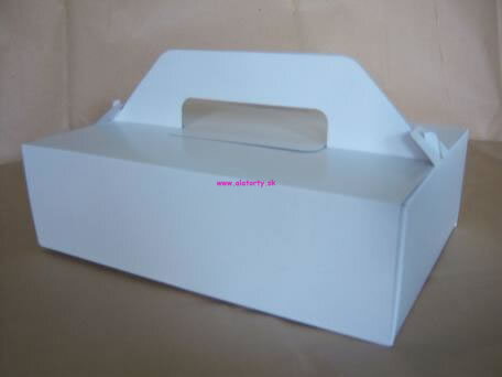 Krabica na zákusky s uchom   27 x 18 x 8 cm  balenie 10ks
