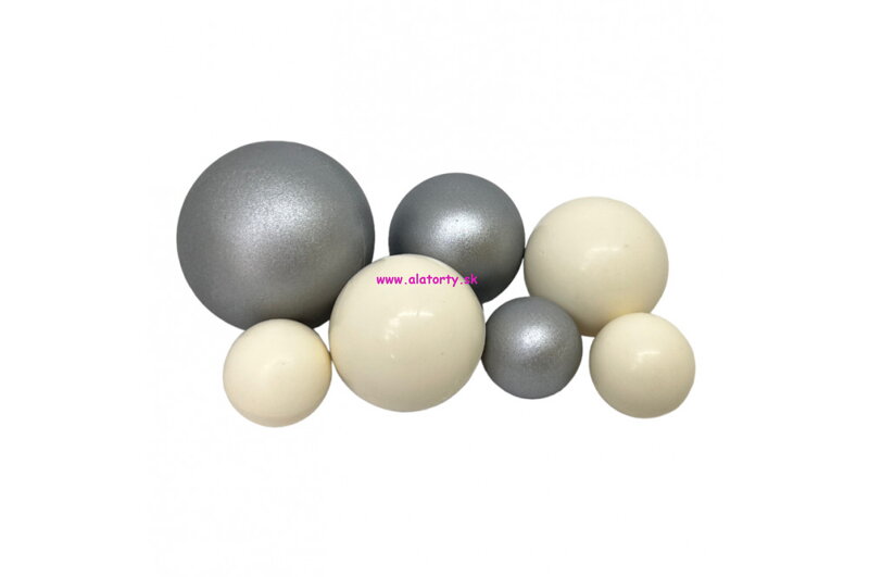 Čokoládové gule XXL Strieborno/Biele