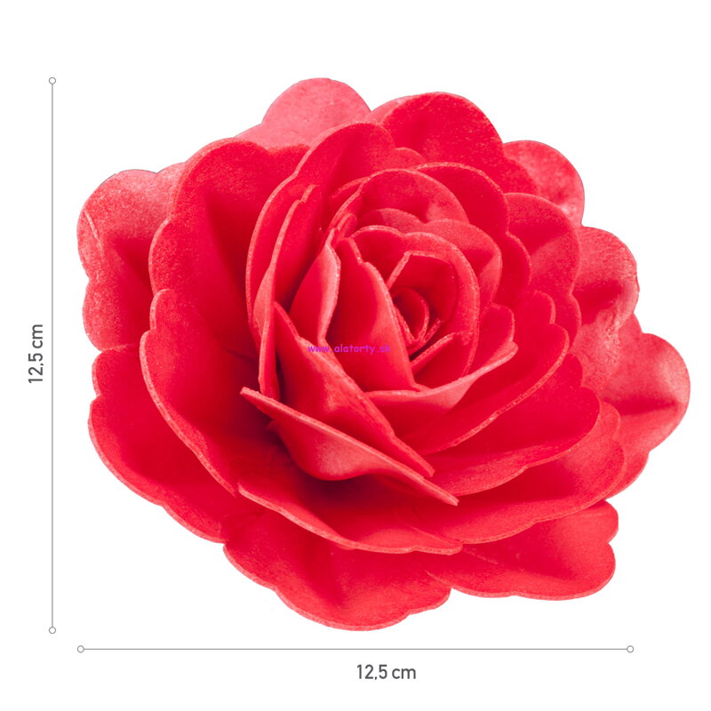 Ruža - oblátková kvetinka - červená 