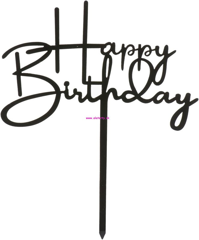 Zápich Happy Birthday- Čierny 