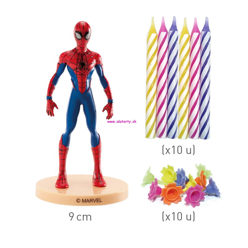 Plastová figúrka - Spiderman + 10ks sviečok