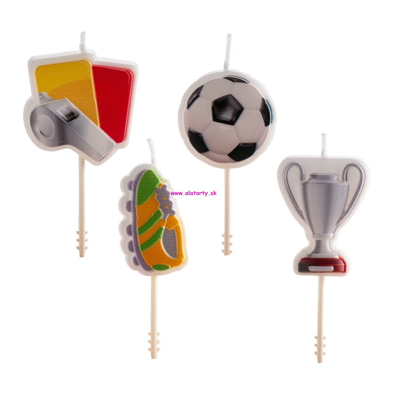 Dekora futbalové narodeninové sviečky 4 ks